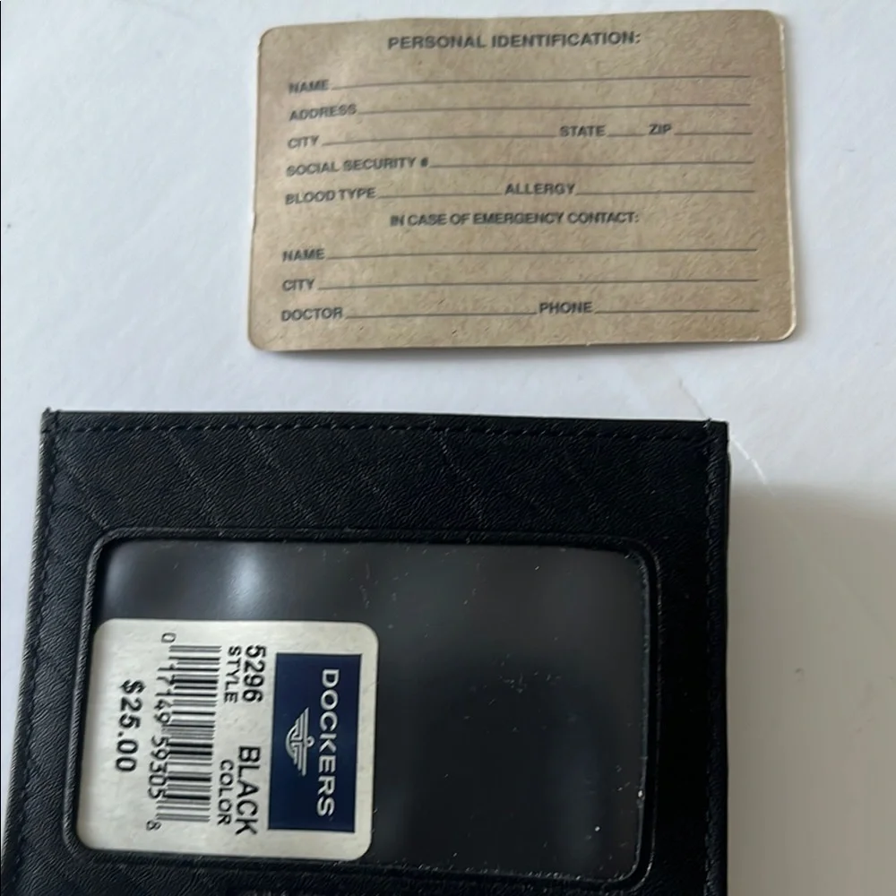 Dockers‎ Black Leather Card Holder Pocket Clip